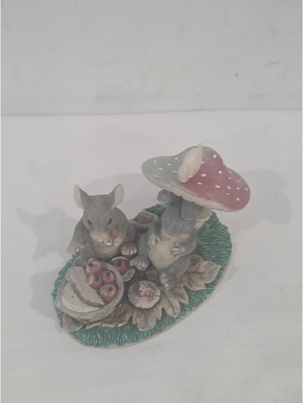 Vtg. CHARMING TAILS "Life's A Picnic With You" In OriginalBox Mouse,rabbit,snail
